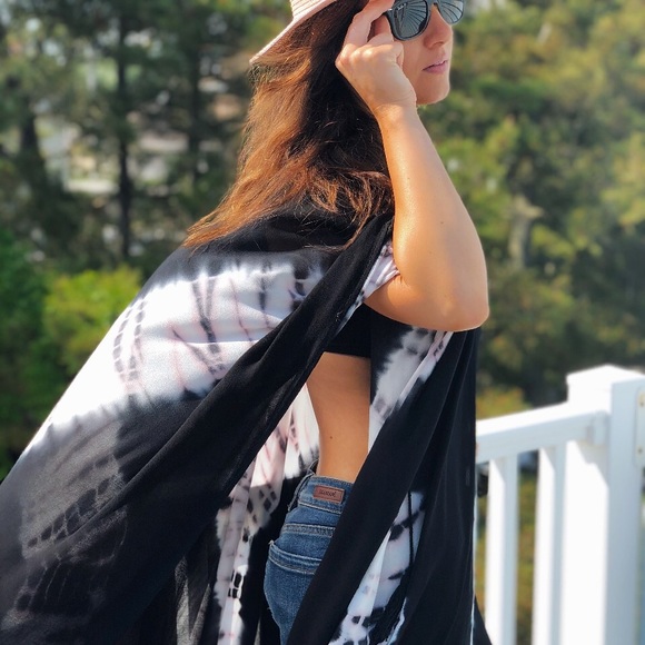 🆕Shana Tie Dye Kimono Beach Cape Cover Up - Picture 3 of 8